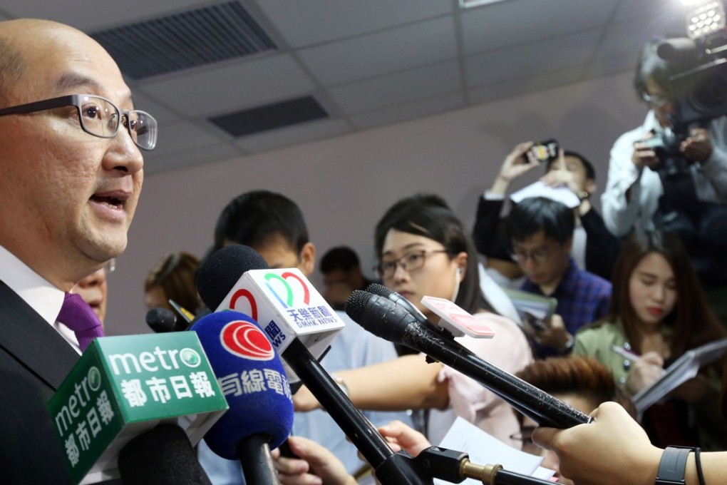 Raymond Tam formally joined the race to be one of 36 local deputy seats in China’s legislature on Thursday. Photo: David Wong