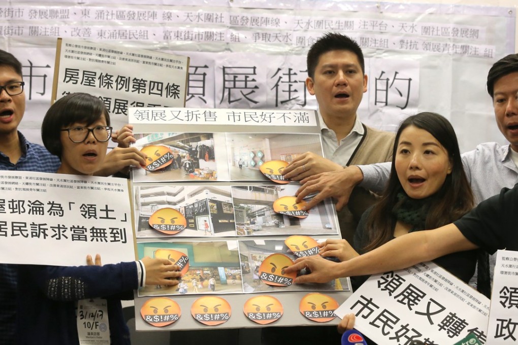 The public market concern group releases survey results on the Link Reit’s move. Photo: Dickson Lee