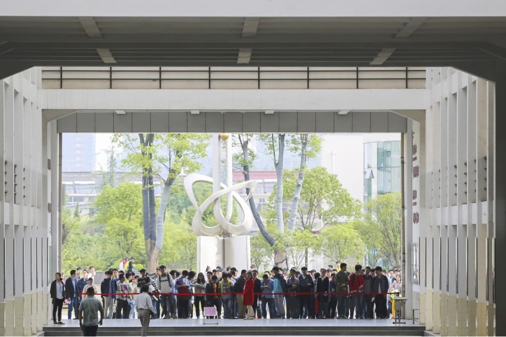 An exam venue in Yangzhou city. There is a huge demand for higher education in China, where more than 9 million students take the highly competitive National Higher Education Entrance Examination every year. Photo: Xinhua