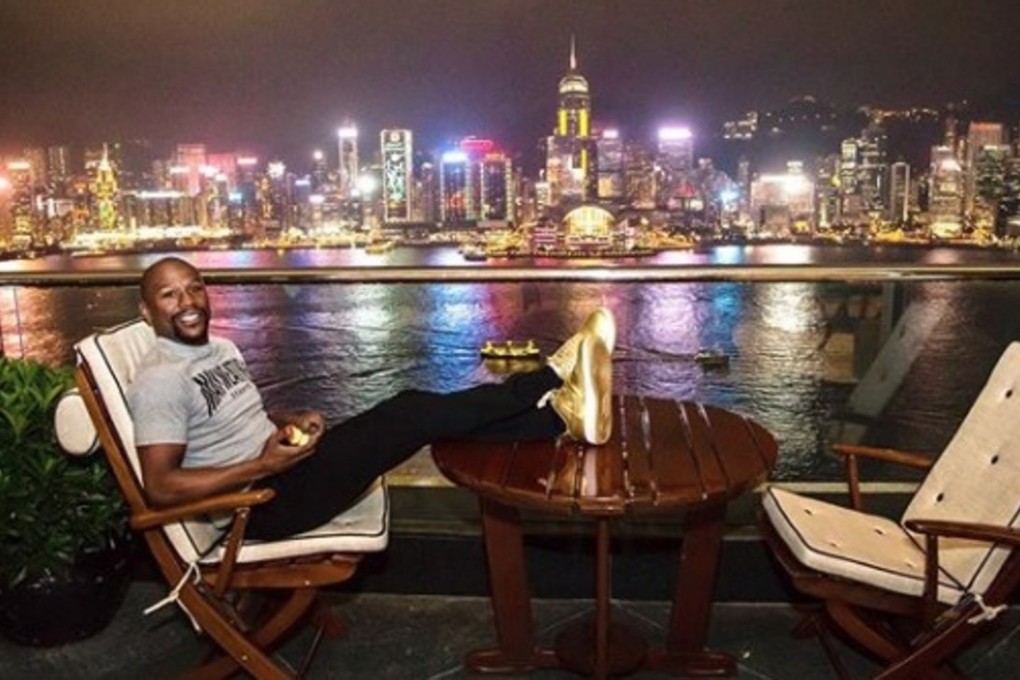 Floyd “Money” Mayweather lounges in Hong Kong. Photo: Twitter/@FloydMayweather