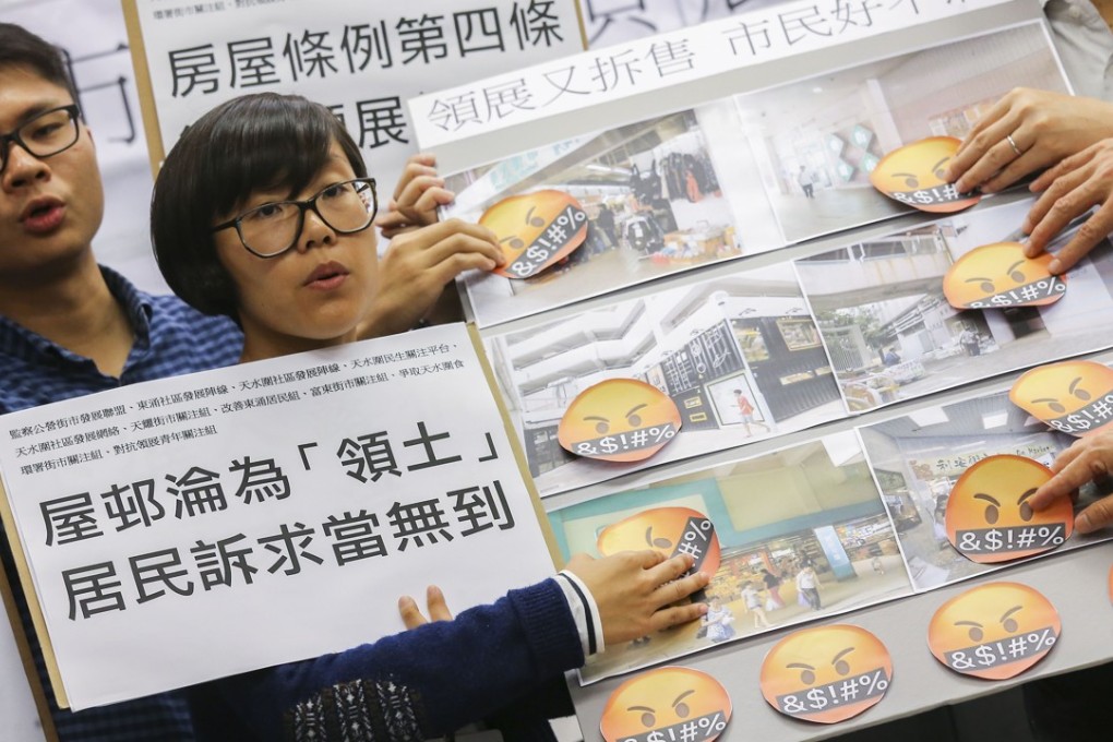 The public market concern group releases survey results on the Link Reit’s move. Photo: Dickson Lee