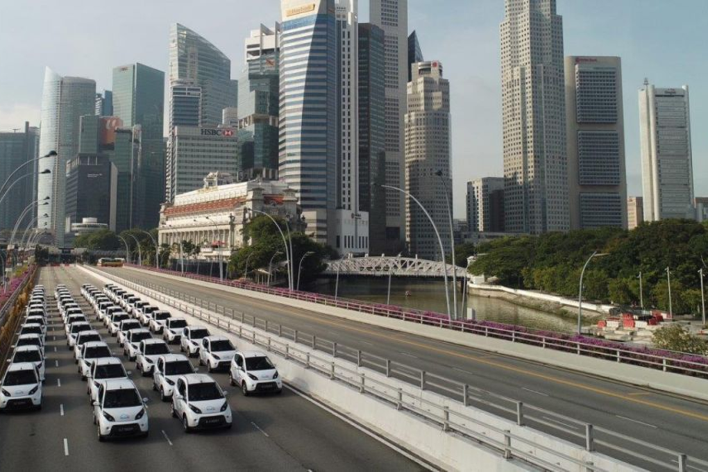 BlueSG, the company behind the initiative, will launch the service with 80 electric cars and 120 charging points at 30 locations across Singapore. Photo: BlueSG
