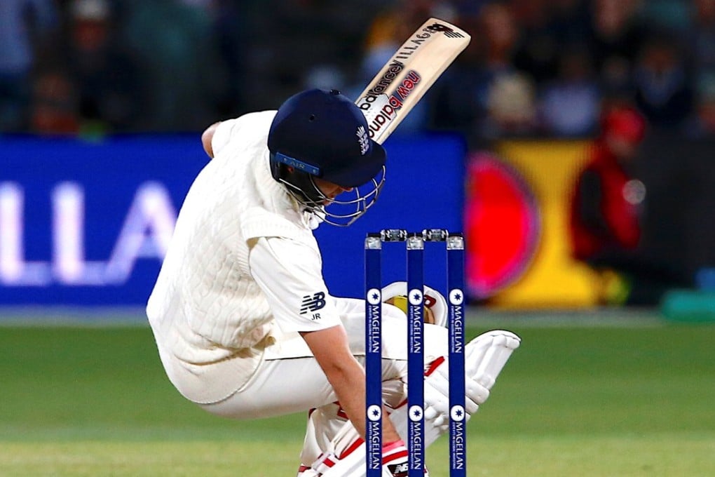 England skipper Joe Root avoids a bouncer from Australia's Josh Hazlewood on his way to 67 not out in the fourth day of the second Ashes test. Photo: Reuters