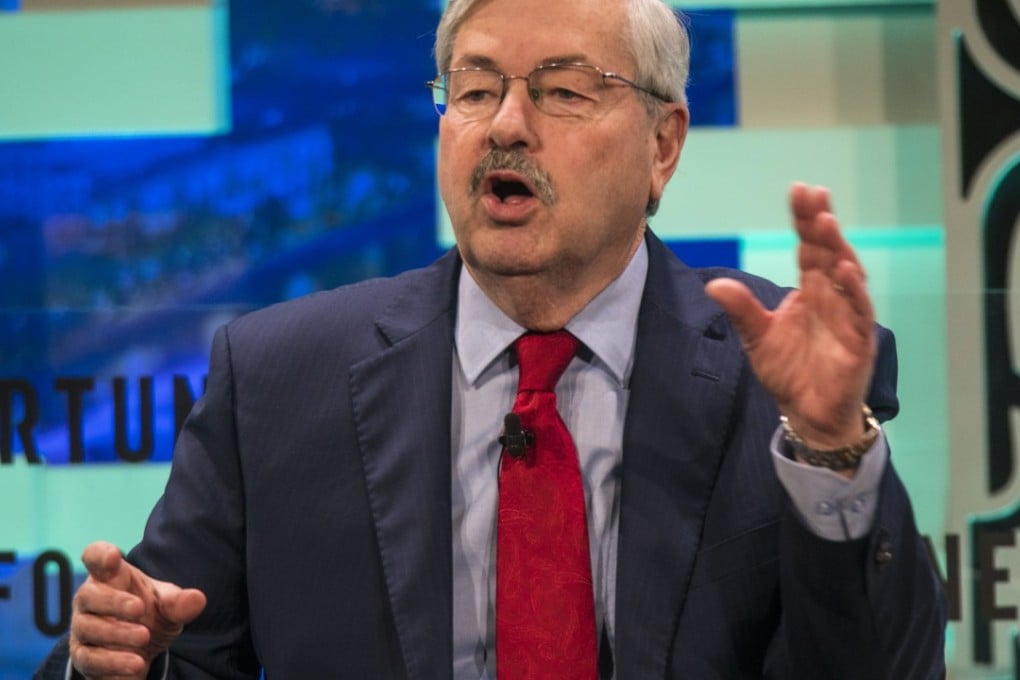 US ambassador to China Terry Branstad speaks during a panel session at the Fortune Global Forum in Guangzhou on Wednesday. Photo: EPA