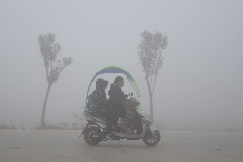 Fuyang in Anhui province is one of the areas worst affected by the fog. Photo: Reuters