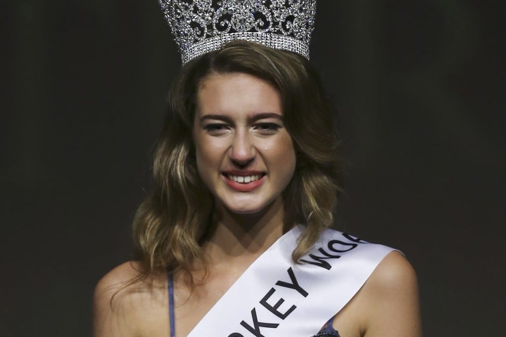 Itir Esen, 18, smiles after being crowned as Miss Turkey 2017 in Istanbul. She was later stripped of her crown for a tweet about the July 15, 2016 coup attempt. Photo: AP
