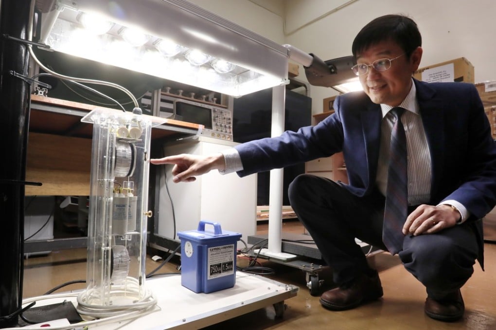 Ron Hui of HKU says the LED system costs the same as regular street lamps and can reduce energy savings and thus power bills by about 35 to 40 per cent. Photo: Jonathan Wong