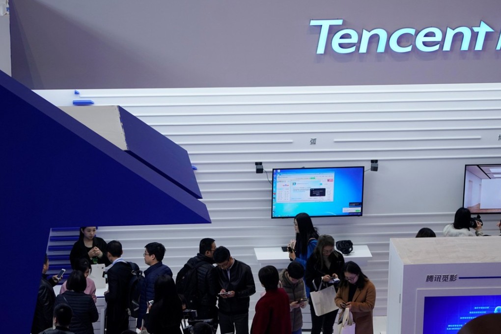 The Tencent booth in the fourth World Internet Conference in Wuzhen, Zhejiang province, China. Tencent and Spotify reached a deal for a cross-shareholding arrangement. Photo: Reuters