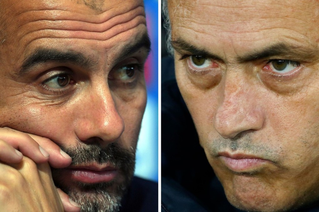 Pep Guardiola (left) and Jose Mourinho renew their rivalry this weekend. Photo: AFP