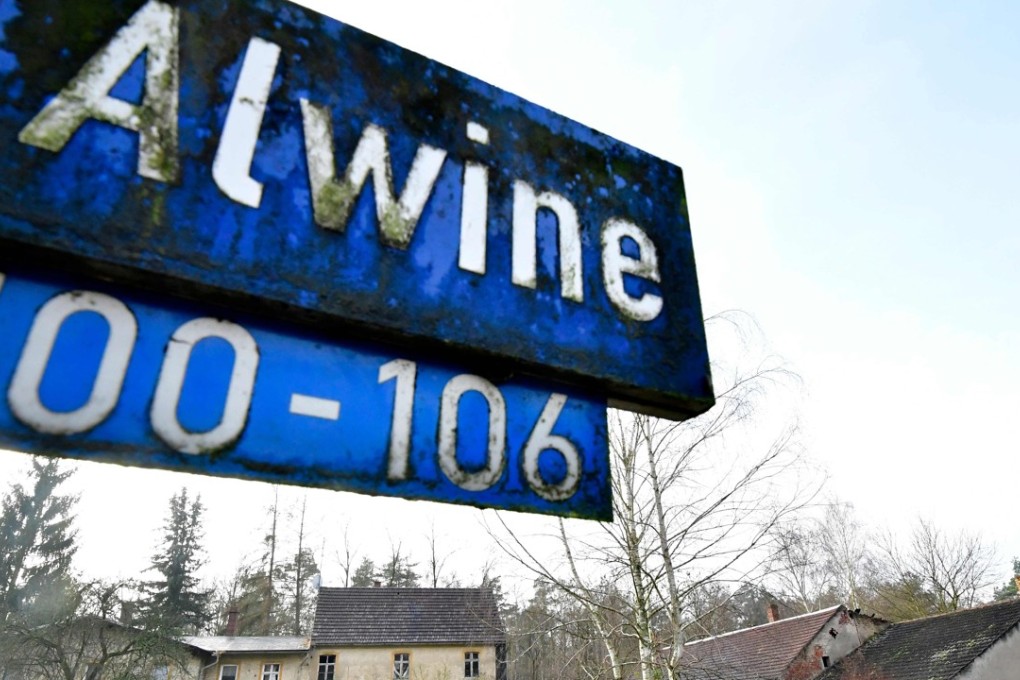 A street sign for Alwine. Photo: AFP
