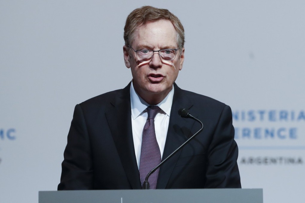 US trade representative Robert Lighthizer speaks during the first plenary session of the World Trade Organisation in Buenos Aires. Photo: EPA
