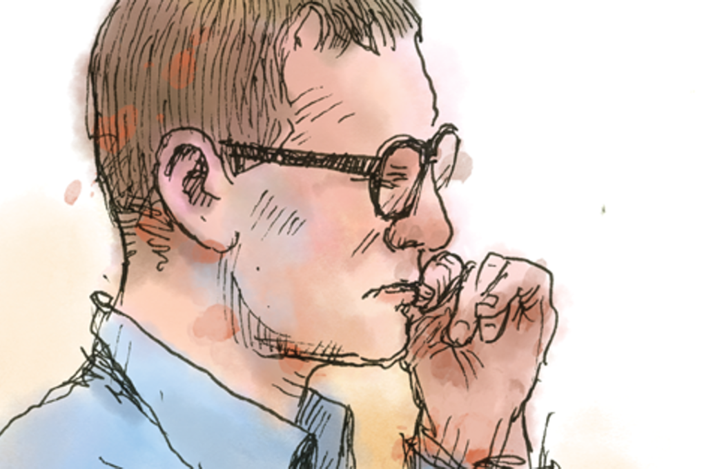 Rurik Jutting was jailed for life by deputy judge Michael Stuart-Moore on November 8 last year. Illustration: Adolfo Arranz
