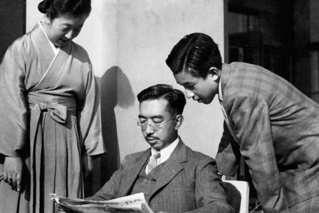 Crown Prince Akihito (right; Japan’s current emperor) with his father, Emperor Hirohito, and mother, Empress Kojun, in the 1950s. Picture: AFP