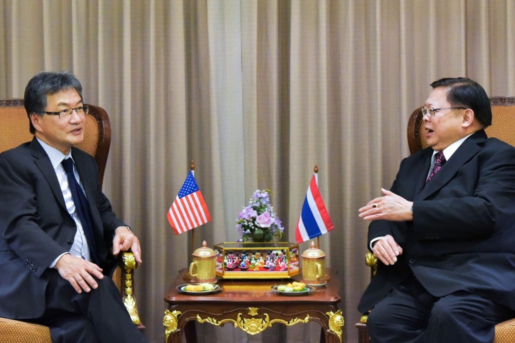 US envoy Joseph Yun with Thailand Deputy Minister of Foreign Affairs Virasakdi Futrakul in Bangkok. Photo: AFP