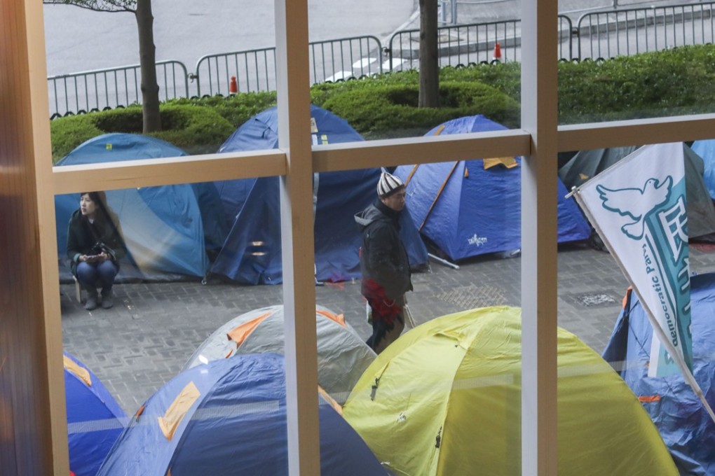 Pan-democrats and their supporters camp outside the Legislative Council to protest the amendments to the council’s Rules of Procedure. Photo: Sam Tsang