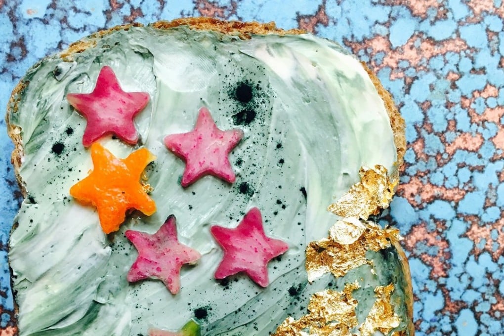 Food stylist Adeline Waugh’s ‘mermaid toast’ is a colourful example of unicorn food. Photo: Adeline Waugh