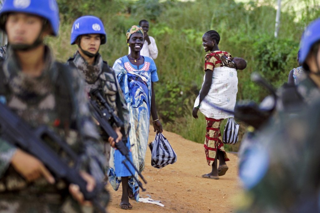 Peacekeeper troops from China deployed by the United Nations Mission in South Sudan last year. Photo: AFP