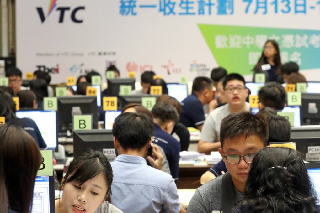 Students register for courses at the Vocational Training Council's IVE Haking Wong campus, in Cheung Sha Wan last year. Photo: Edward Wong