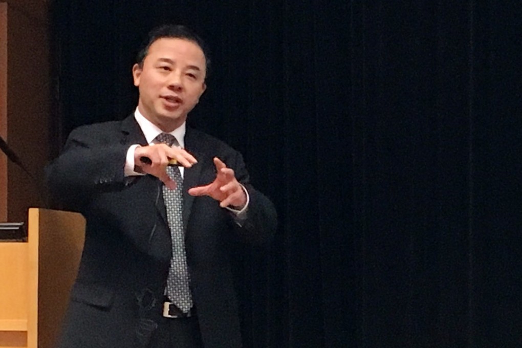 Professor Zhang Xiang talking to HKU alumni. Photo: Billy Wong