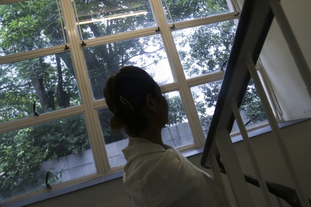 A domestic helper and victim of human-trafficking in Hong Kong. Photo: David Wong