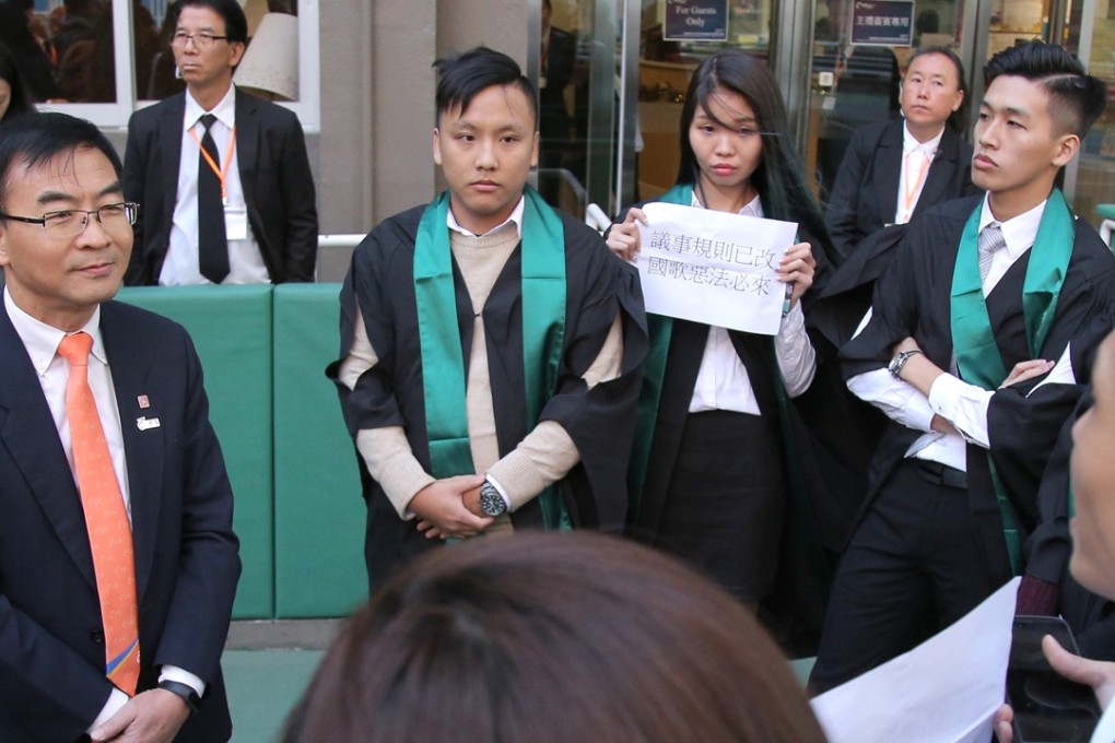 Chan Cheuk-hay told the students their school ‘loves the country and Hong Kong’. Photo: Handout