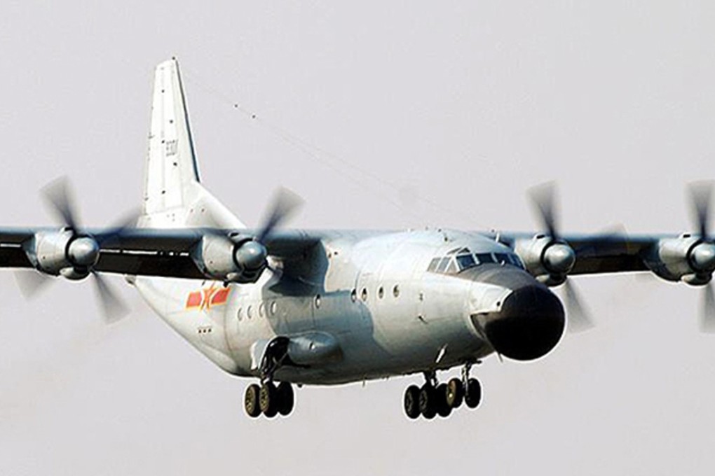 At least one Chinese Air Force Yun-8 transport plane was involved in the latest incident. Photo: Handout