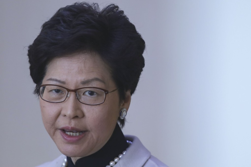 Hong Kong Chief Executive Carrie Lam expresses support for the Hong Kong College of Technology. Photo: Sam Tsang