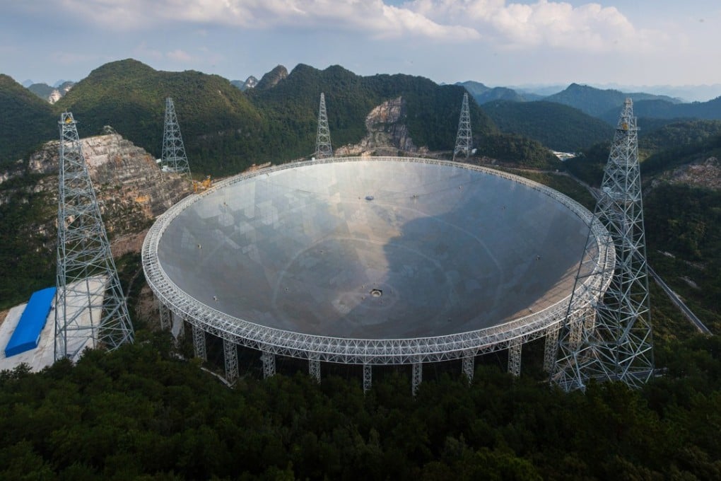The Aperture Spherical Radio Telescope (Fast) in Pingtang, Guizhou province is the size of 30 football fields. Picture: AFP