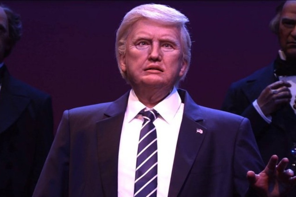 The Hall of Presidents' likeness of Donald Trump leaves something to be desired, say critics. Photo: YouTube