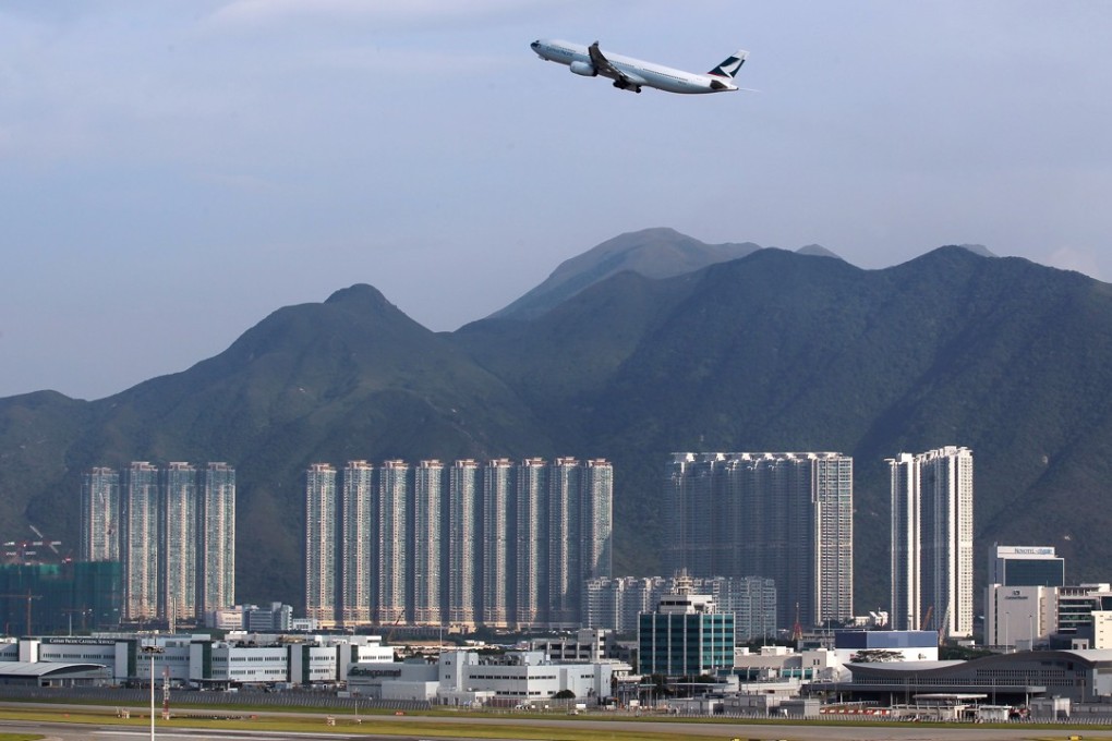 A Cathay Pacific aircraft takes off from Hong Kong International Airport, Chek Lap Kok. Picture: Nora Tam