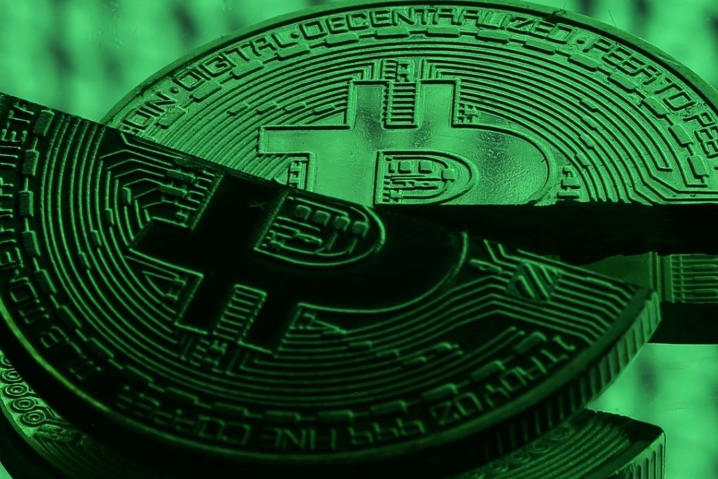 Broken representations of bitcoin as Europe’s top finance official warn of a risky bubble in the virtual currency. Photo: Reuters