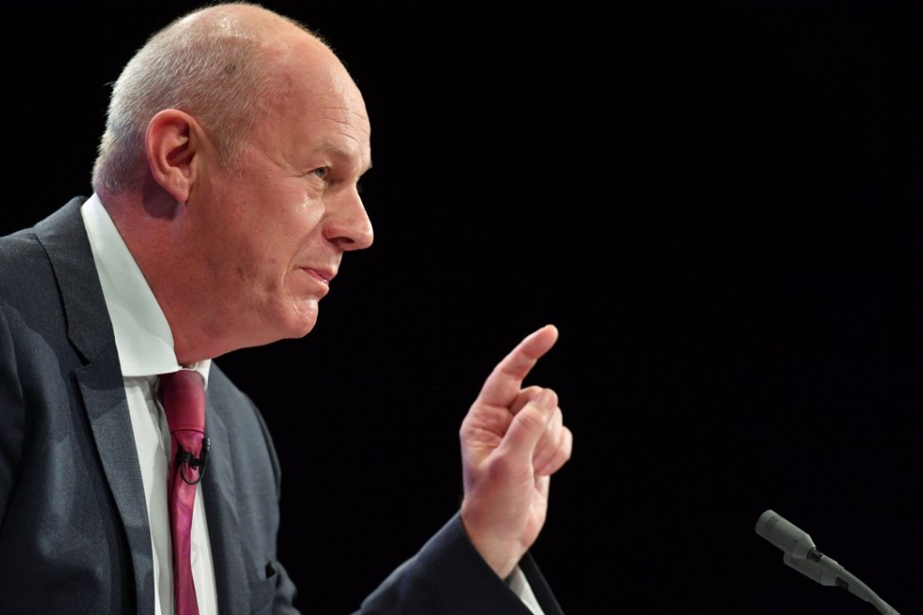 Britain’s First Secretary of State and Minister for the Cabinet Office, Damian Green addressing delegates on the first day of the Conservative Party annual conference at the Manchester Central Convention Centre, in Manchester on October 1. Green resigned on Wednesday. Photo: Agence France-Presse