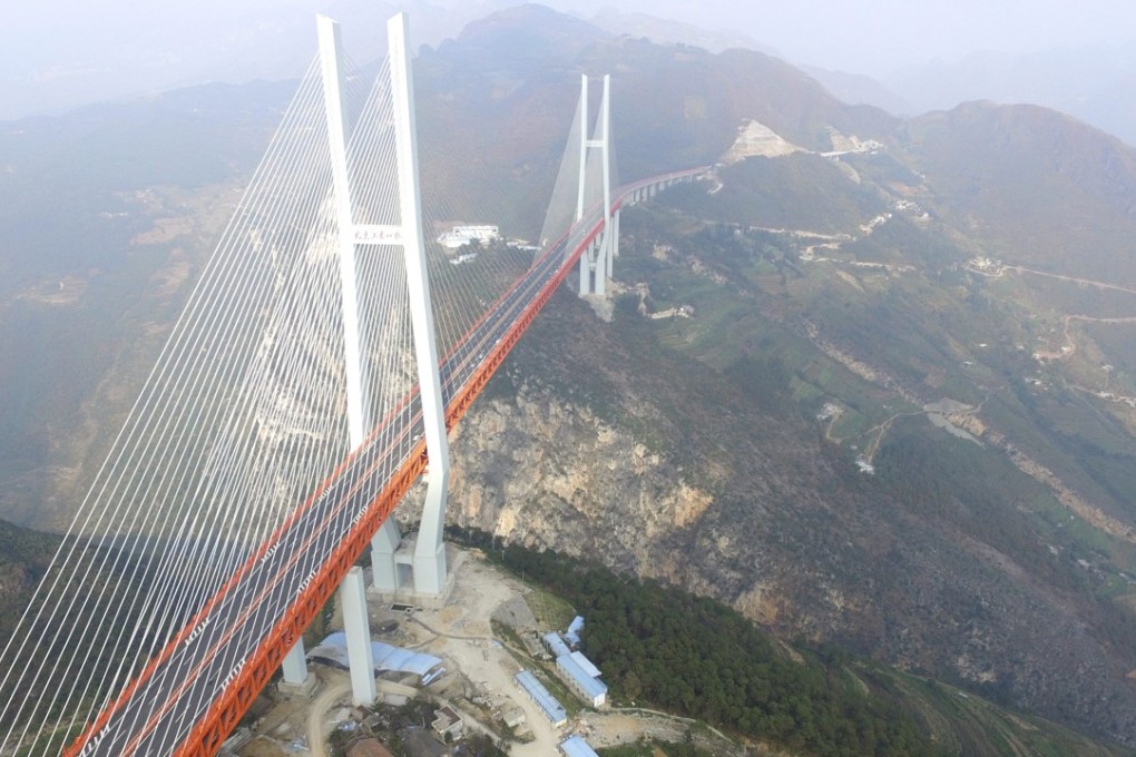 The Beipanjiang Bridge in Shuicheng county, Guizhou. The mountainous province is the latest to pressure its local officials to join the pollution fight. Photo: EPA