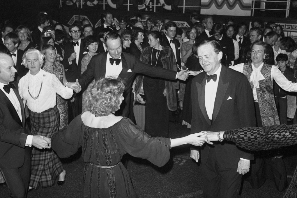 They don’t see in the new year in Hong Kong like this any more, do they? Hong Kong Governor Sir Murray MacLehose (right) becomes the focus of a dancing ring at Jardine Matheson’s New Year's Eve ball in 1977. Photo: SCMP