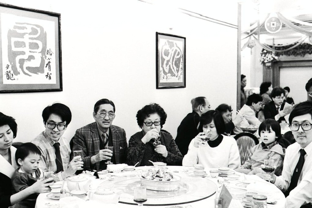 Three generations of a Hong Kong family gather for a meal to celebrate the winter solstice in 1988.