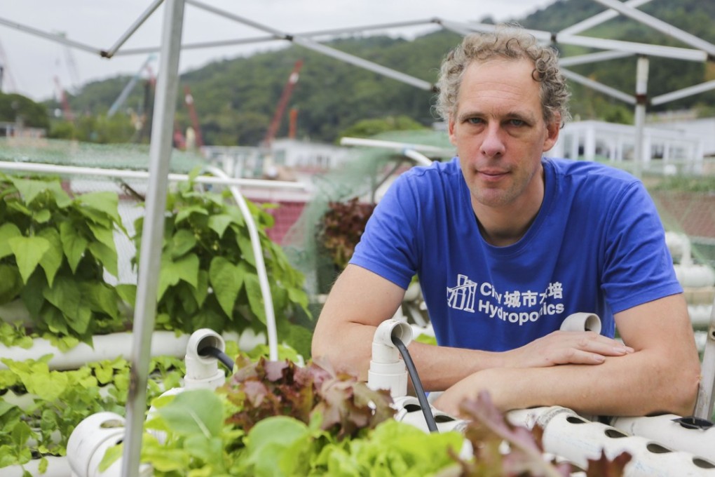Wouter van Marle established a hydroponics start-up, which allows Hongkongers to use their balcony or rooftop to grow vegetables. Photo: Xiaomei Chen