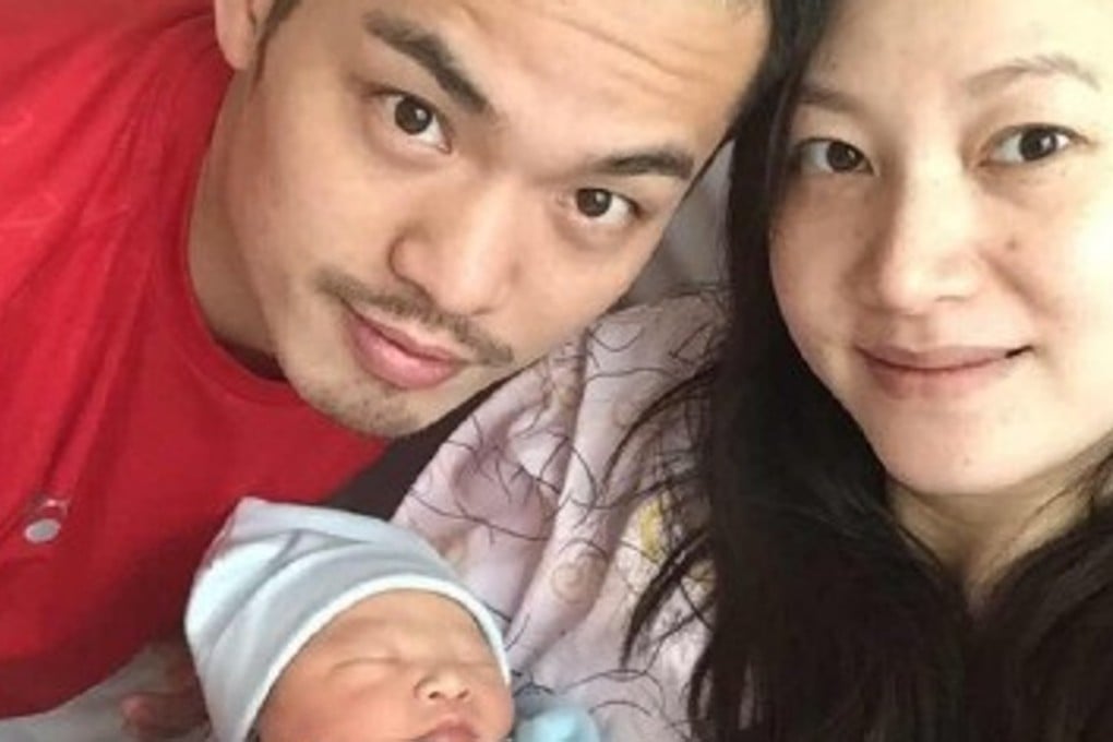 Lin Dan and wife Xie Xingfang with their child. Photo: Handout