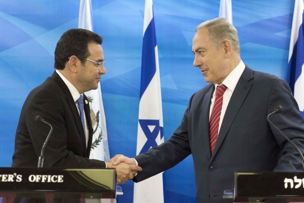 Guatemalan President Jimmy Morales and Israeli Prime Minister Benjamin Netanyahu. Photo: AFP