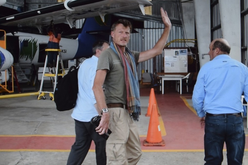 Benedict Allen didn’t look all that malaria-stricken when he arrived in Mount Hagen after his flight from a jungle airstrip. Picture: Red Door News