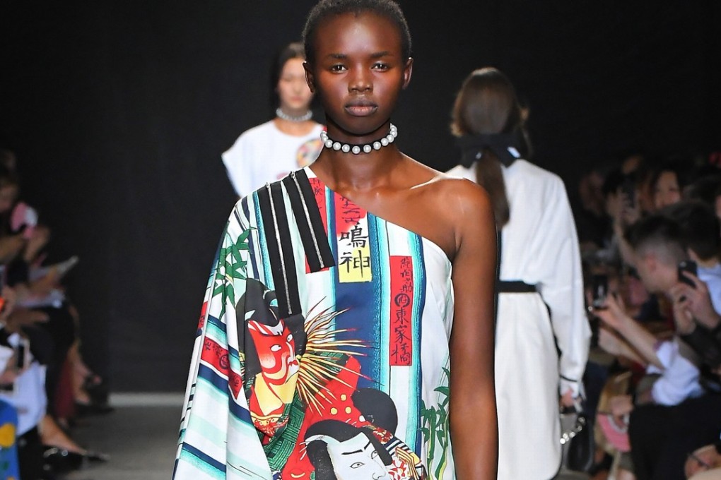 Singaporean fashion designer Andrew Gn didn’t spare the colour on this spring-summer 2018 creation.