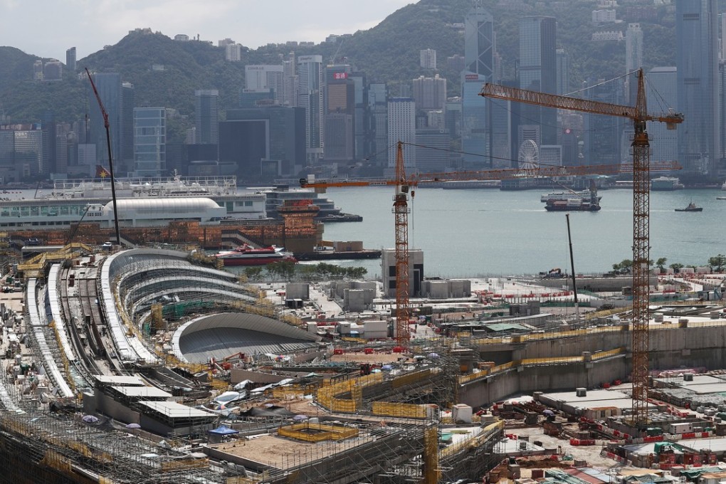 A view of the under-construction West Kowloon terminus of the Guangzhou-Shenzhen-Hong Kong Express Rail Link, where the joint checkpoint will be located. Photo: Nora Tam