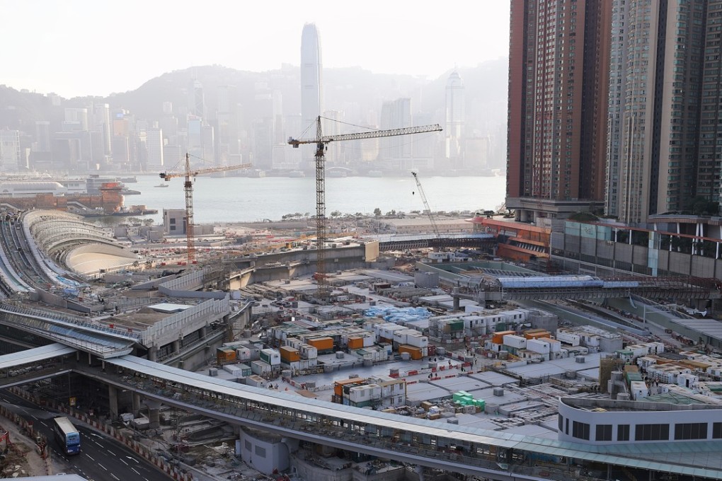 The Hong Kong construction site for the high-speed rail link in West Kowloon. Photo: Winson Wong