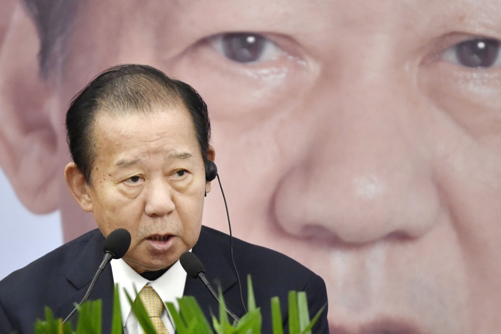 Toshihiro Nikai was due to meet Xi Jinping after his speech in Beijing. Photo: Kyodo