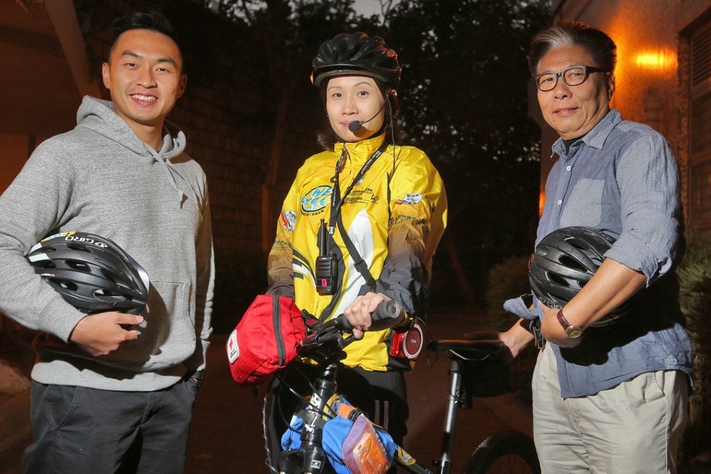 Lee Man-ying (centre), with Dennis Cheung (left) and Paul Ng, says the initiative helps in the recovery process. Photo: Xiaomei Chen