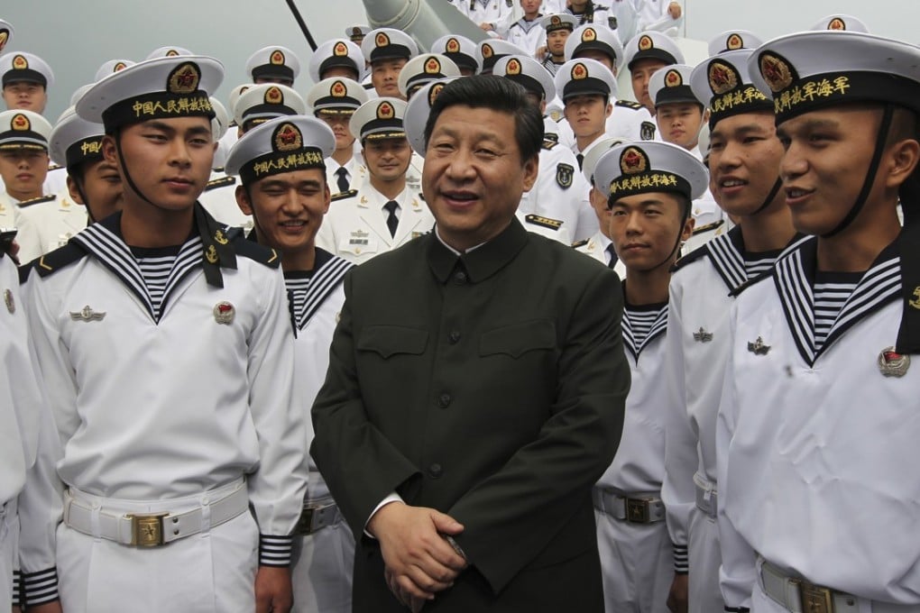 Chinese President Xi Jinping joins sailors aboard a destroyer in this file photo. He has made upgrading and modernising the military a top priority, and there were several major additions to the navy in 2017. Photo: Xinhua