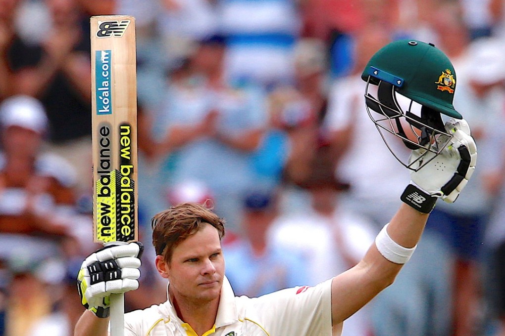 Australia's captain Steve Smith reacts after reaching his century during the fifth day of the fourth Ashes cricket test match. Photo: Reuters