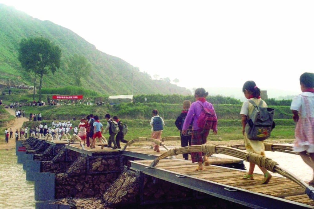 The first Wu Zhi Qiao bridge at Maosi Village, Gansu. It is about 60 metres long. Photo: Handout
