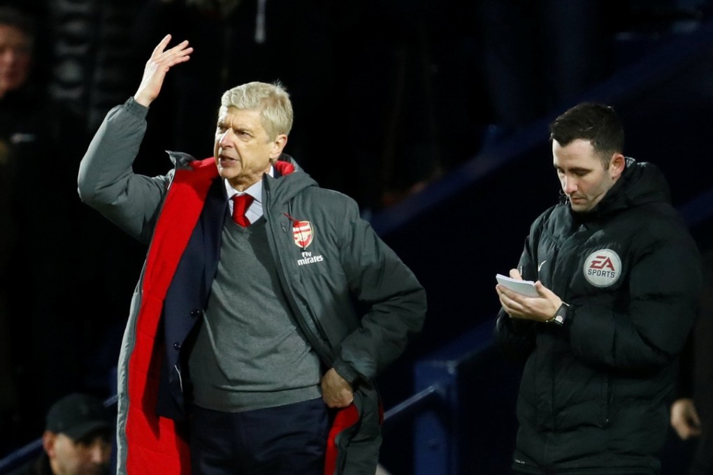 Arsenal manager Arsene Wenger reacts during his side’s Premier League match against West Bromwich Albion at The Hawthorns. Photo: Reuters
