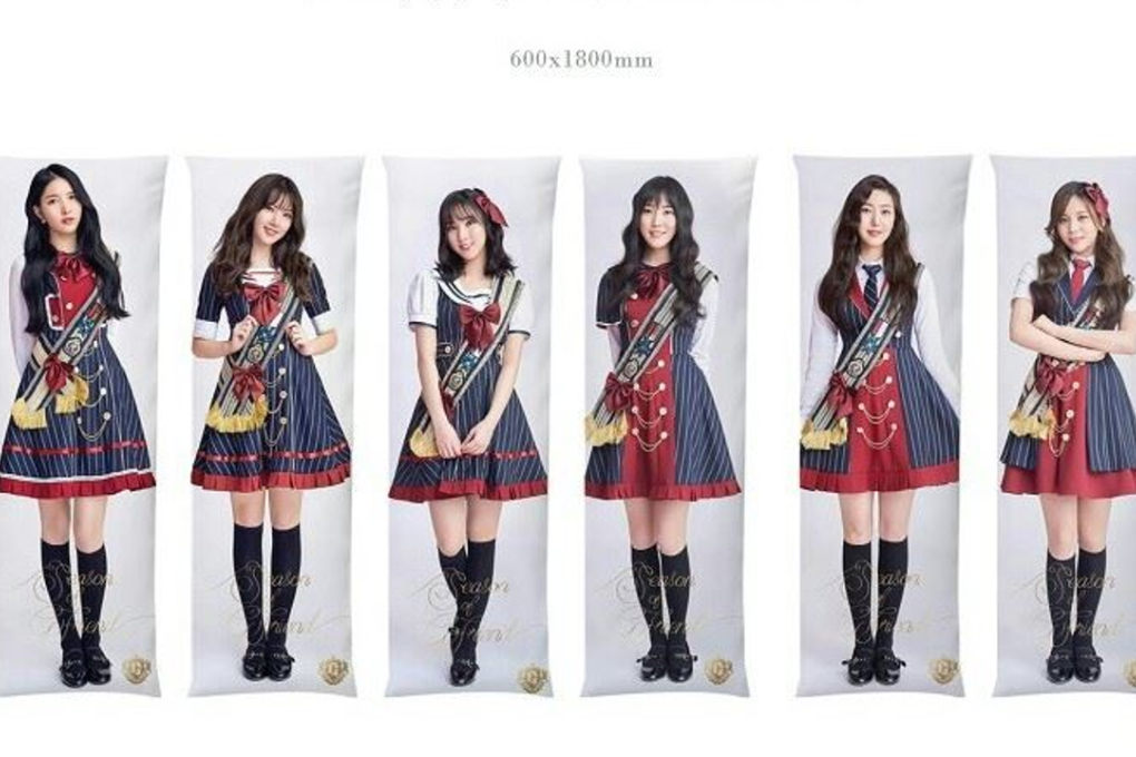 Life-size body pillows with pictures of GFRIEND members were released for sale by Source Music, but withdrawn days later after some fans claimed the goods reminded them of sex merchandise. Photo: Tcafe