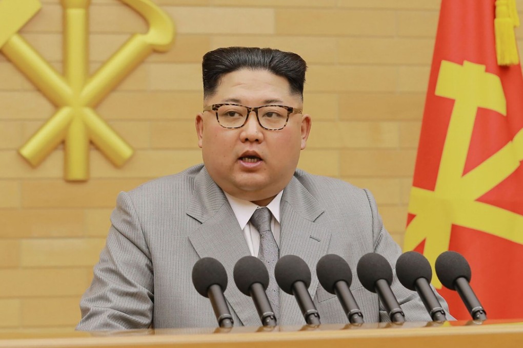 North Korean leader Kim Jong-un delivering his new year’s speech. Photo: AFP